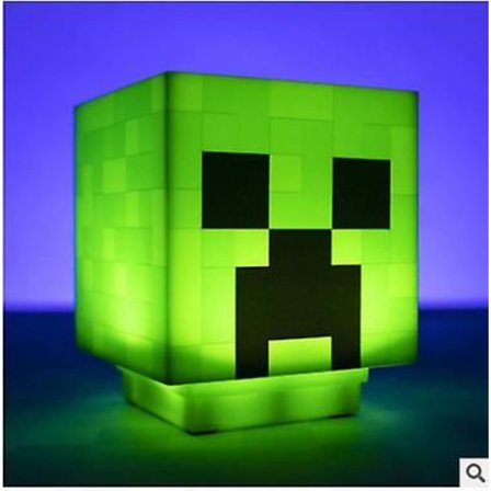 Minecraft Rundt Lommelykt LED-lommelykt Gruvelykt Firsidig Lampe Dekorative Lys Creeper