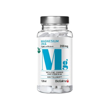 BioSalma Magnesium 200mg Plus Sink Kobber B6 120 kapsler