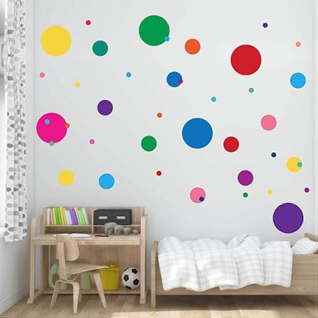 Väggdekaler för sovrum vardagsrum, Polka Dot väggdekaler för barn pojkar och flickor (160 cirklar)