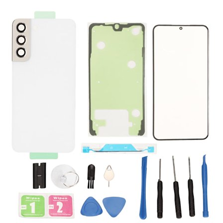 Telefon Bakglass Deksel Sett Enkel Installasjon Telefon Bakglass Deksel Sett med Profesjonelt Reparasjonssett for S22 Hvit
