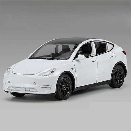 1/32 Tesla Model Y SUV Leksaksbil Modell Pressgjuten Legering Metall Miniatyr Ljud & Ljus Dra Tillbaka 1:32 Samlarobjekt Present Till Pojke Barn
