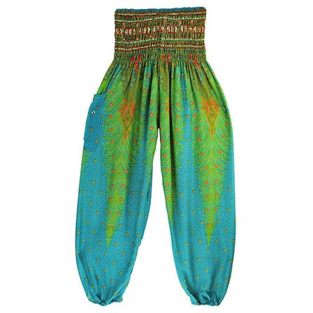 Boho Yoga Bukser til Kvinder - Printede Pilates Bukser med Løs Pasform og Baggy Harem Stil - Perfekt til Strand, Yoga, Dans og Mere