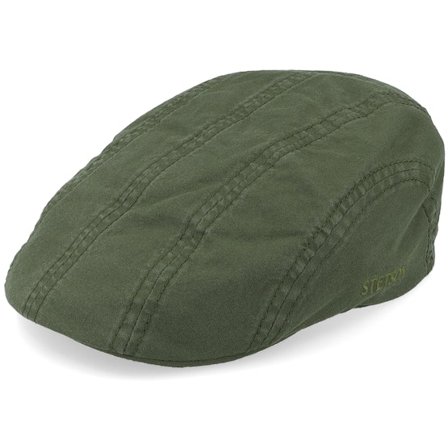 Stetson - Ivy Cap Delave Organic Cotton Forest Green Flat Cap Flatcap Green Cap - @ Hatstore