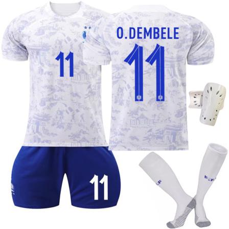 2022 Qatar World Cup Frankrike Borta Fotbollströja Set 28