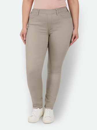 CISO - Sofia 7/8 Bukser - Beige - Curvy Slim Fit / Elastik i Taljen