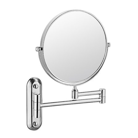 Vægmonteret dobbeltsidet spejl til badeværelset, 10x forstørrelsesspejl til skønhedspleje, sølvhvid