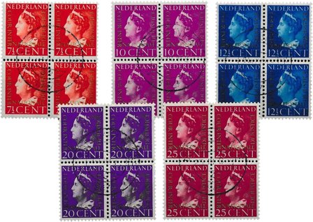 Holland 1947 - NVPH D20-D24 - 4-blok - Stemplet