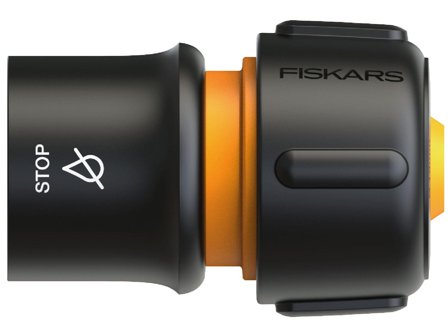 Fiskars 1027084 Snabbkoppling 3/4", Ø19 mm, inbyggt vattenstopp, Skog, trädgård & rengöring