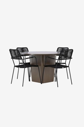 Venture Home - Santa Fe Spisesæt med stole Lindos - Sort - Spisegrupper - Fra Homeroom