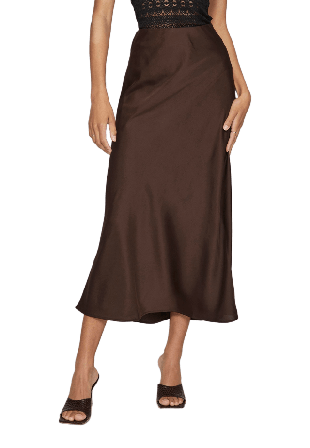 Vila Viellette Hw Midi Skirt Kjolar Dam Brun 44