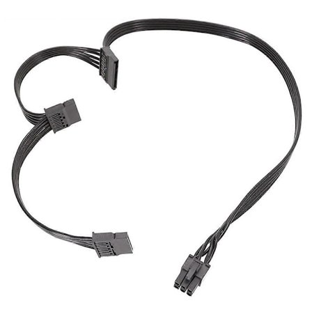 PCIe 6Pin uros - 3 SATA virtalähdekaapeli, yhteensopiva Seasonic Focus -sarjan kanssa - WELLNGS