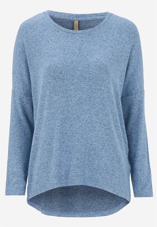 Soyaconcept - Supermjuk, melerad trikåtopp - ljusblå / melange - för damer - XXL (46) - Cellbes