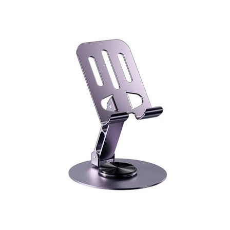 Universell Telefonhållare i Legering, 360-graders Roterande Justerbart Fällbart Ställ, Surfplatta eller Skrivbords Telefonhållare, Lila