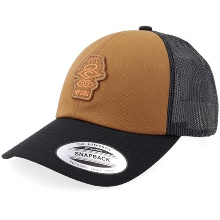 Rip Curl - Brun trucker Keps - Search Icon Off White/Black Trucker @ Hatstore