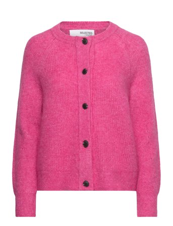 Slflulu Ls Knit Short Cardigan B Noos Strikkegenser Cardigan Rosa Selected Femme*Betinget Tilbud