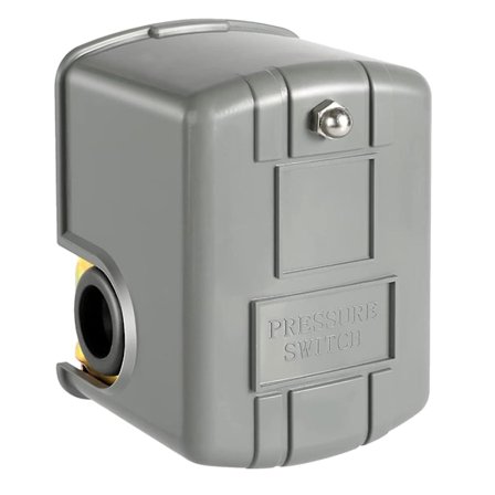 Trycksensor för Pump, 40-60Psi Vattentryckssensor Justerbar Differens, 1/4 Tums Honanslutning