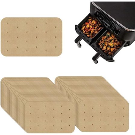 200 st Air Fryer-foder, Air Fryer-tillbehör, Air Fryer-pappersfoder 7,9 * 5,5 tum, Naturligt