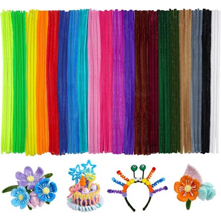 200 stk. piperensere for hobby, 30 cm flerfargede piperensere, fuzzy sticks hobbyutstyr, kunst og håndverk