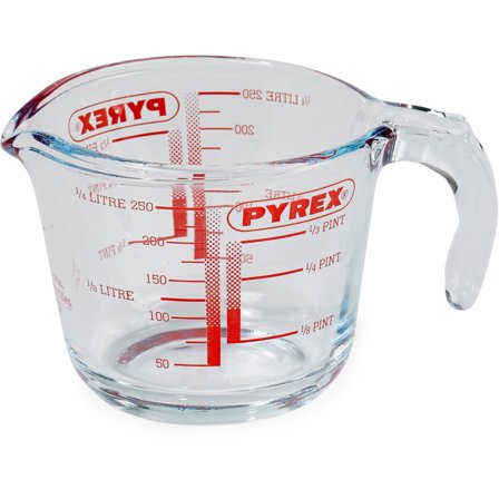 Pyrex Målebeger i glass 0,25 liter' - 'Klar