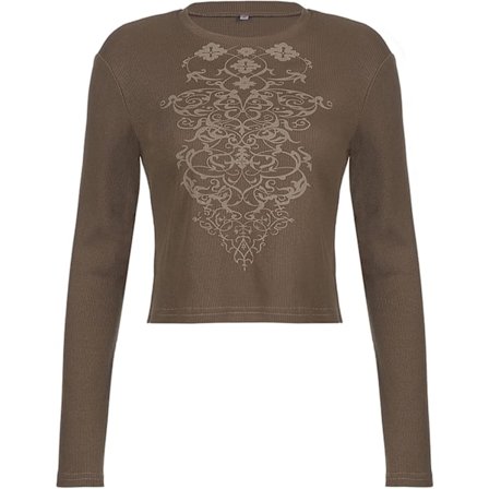 2025 Senaste Modell Dam Y2k Toppar Långärmad Vintage Crop Top Skjorta Streetwear Ribbad Skjorta Tank Top Bodycon Sexig Blus