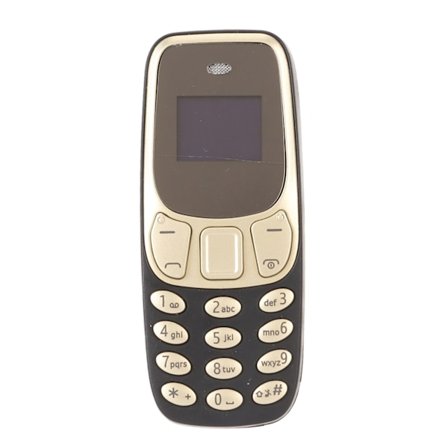 Verdens minste telefon Håndfri Bluetooth-oppringer Dobbel SIM-kort Ulåst GSM 2 i 1 Mini mobiltelefon Svart Gull