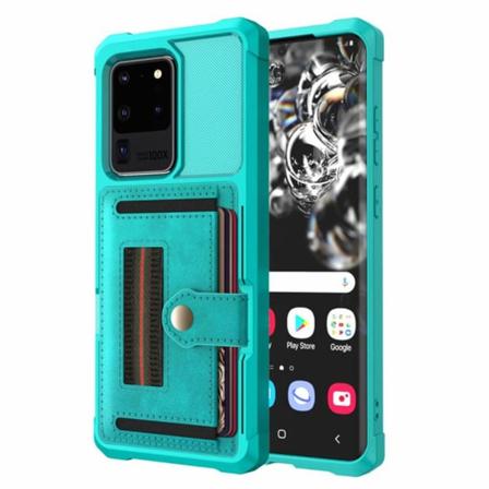 Effektfullt Skal med Korthållare - Samsung Galaxy S20 Ultra Grön