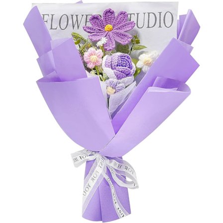 Hæklet Blomsterbuket Strikket Blomsterbuket til Jubilæum Dimission Mors Dag