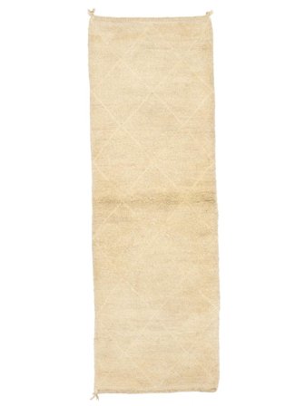Mały Berber Moroccan - Beni Ourain 85X255 Wełna, Dywan