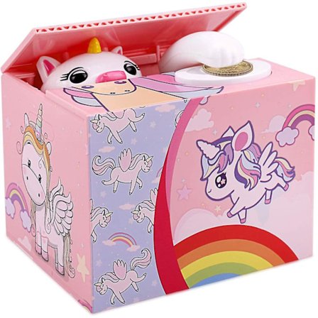 Enhjørning Pengeboks Til Børn Piger, Automatisk Pengeboks Møntboks, Barn
