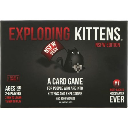 NSFW by Exploding Kittens - Korttipeli aikuisille ja teineille - Venäläinen ruletti korttipelinä (paketti voi vaihdella) - musta