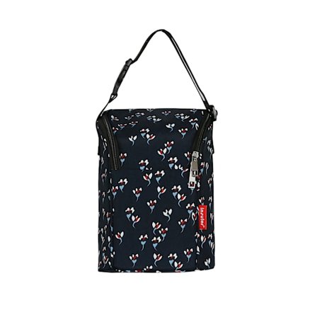 Sort Blomst Bærbar Isoleret Madtaske til Minimering, med Hængende Design til Barnevogn og Modermælk, Fyld- og Spildsikker