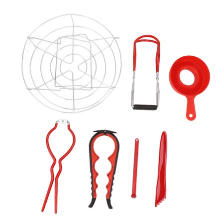 7 stk Konserveringsutstyr Startsett Matkvalitet Rustfritt Stål Konserveringssett Konserveringsverktøysett for Hjemmekjøkken