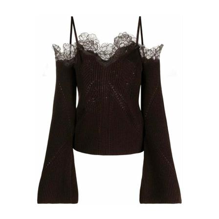 Blumarine - Stickade Tröjor & Koftor - Brun - Dam - Storlek: Xs, Dam, Storlek: XS