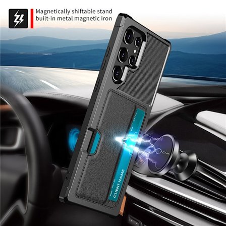 Skyddsfodral för Samsung-telefon med korthållare - Svart Modell 10