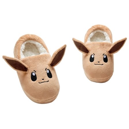 Pokemon Flickor Eevee 3D Tofflor 10 UK Barn Brun