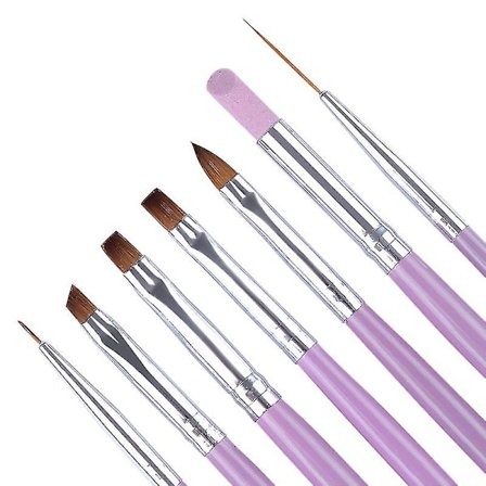 7 st Nail Art Pensel Set Nail Måleri Design Akryl Uv Gel Penslar Liner Pen