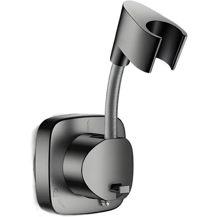 Duschmunstyckshållare med sugkopp, vinkeljusterbar fjäderarm, flexibelt väggfäste för duschslang, avtagbart handduschfäste med vakuumlås