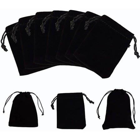 50 st sammetspåsar med dragsko, smyckespåsar, 9 × 7 cm