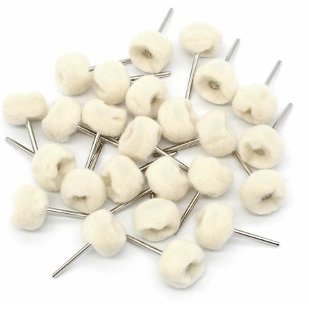 Beige bomullspoleringshjul för roterande verktyg för att ta bort rost och smuts på ytan, 25 stycken