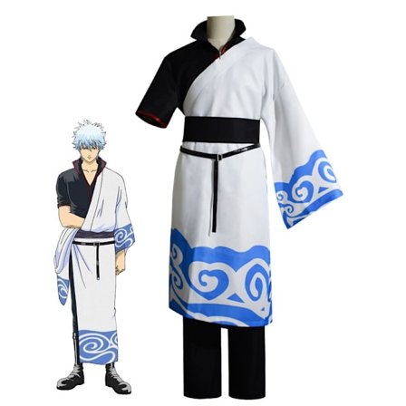 Mub- Factory Price Gintama Anime Costumes akata Gintoki Cosplay Costume Men Kimono Halloween Clothes