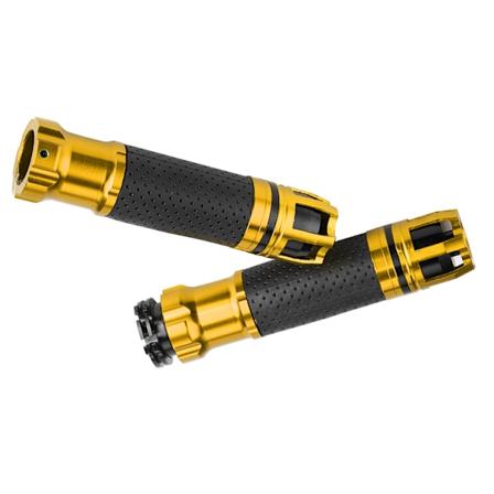 Par af 22mm CNC Motorcykel Modificerede Anti-Slip Drejelige Styrstangshåndtag Guld