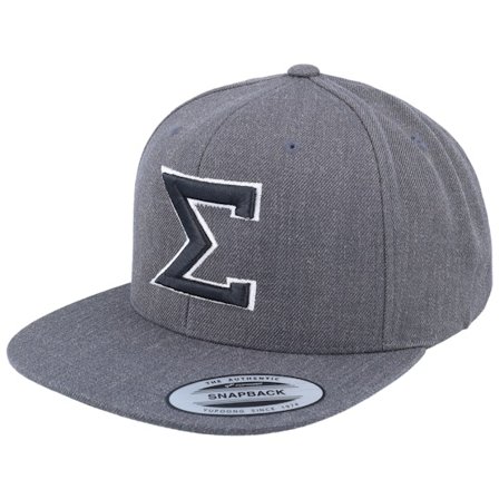 Iconic - Grå snapback Kasket - Sigma Symbol 3d Logo Dark Heather Grey Snapback @ Hatstore
