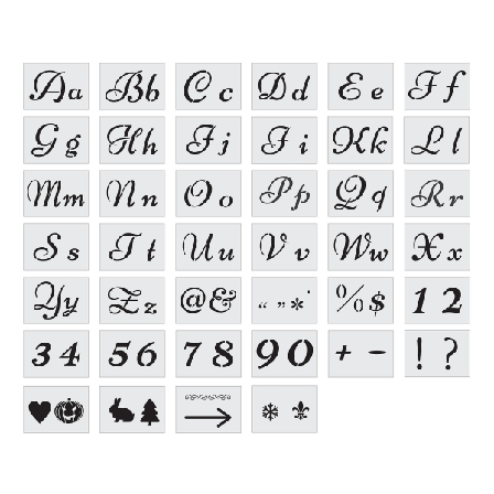 40 Bokstavsschabloner för Målning på Trä, 80 Hantverksschabloner, Återanvändbara Plastbokstavsschabloner med Nu