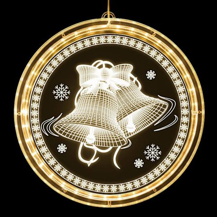 Juledekoration til vinduer - LED-julelys med stort batteri til vinduesdekorationer