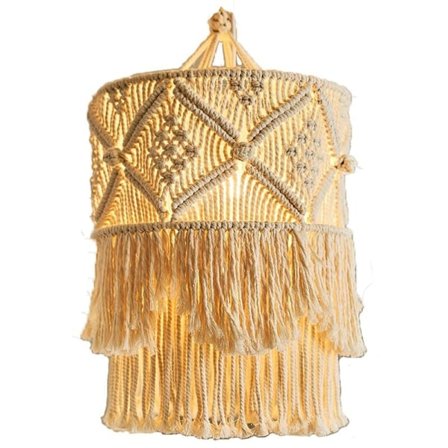 Lampskärm Väggbonad Handgjord Bohemia Makramé Boho Dekor Hantverk Tassel Gobeläng Bakgrund Sänggavel Väggdekoration