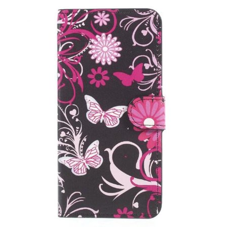 Plånboksfodral Apple iPhone XS Max - Svart med Fjärilar