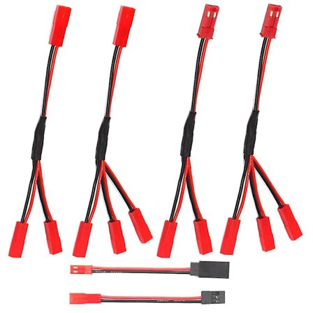 6 stk Jst Splitter Jst hann-hunn Y-kabel Rc Jst Y-adapter parallell sele Jst til Jr-adapter for Traxxas Trx-4 Rc bil lastebil vifte Esc batteri motor