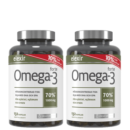 2 x Omega-3 forte 1000 mg 132 kapsler
