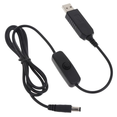USB till DC 5V Boost till 12V Step up Kabel Modul Spänningsomvandlare 2.1x5.5mm Hankontakt för Kamera, routers, Bordslampa