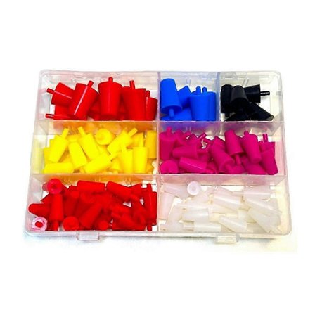 100 stk. Silikone Gummi Koniske Propper Sortimentssæt til Maskering af Huller Ved Pulverlakering, Maling, Hydrodopping_jar